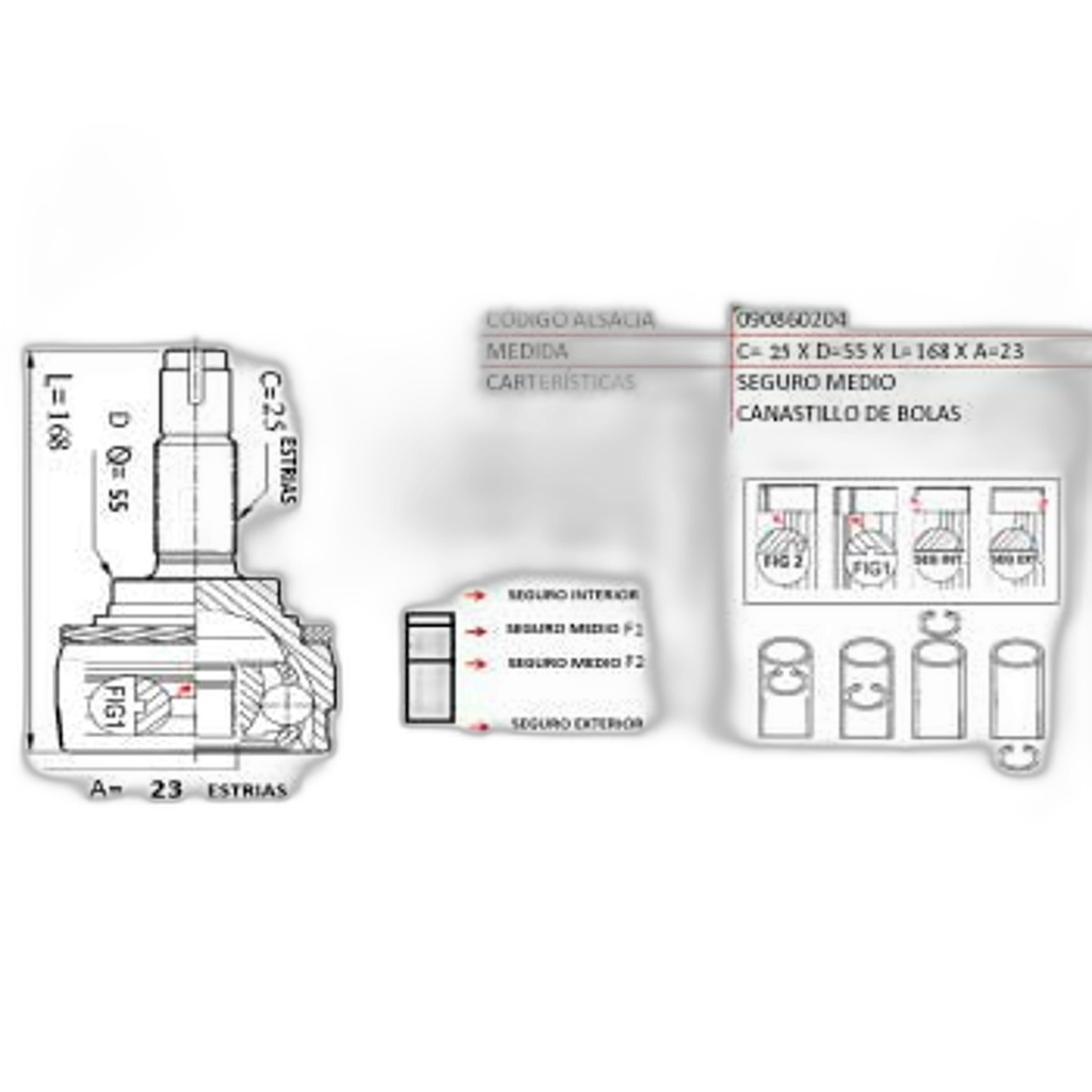 Punta Homocinetica Almera - V16
