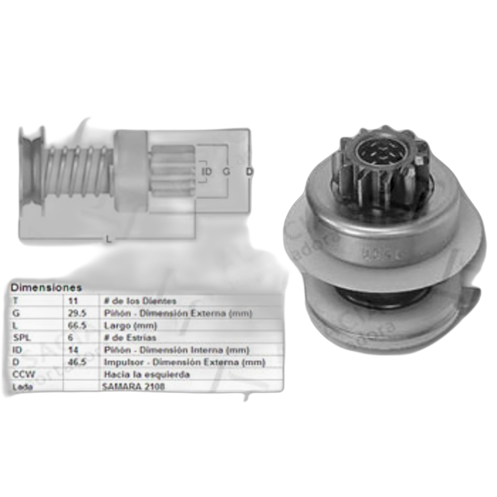 Bendix Motor Partida Universal - Samara